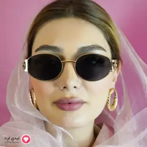 عینک افتابی زنانه دسته فلزی طرح ورساچه مشکی کد22