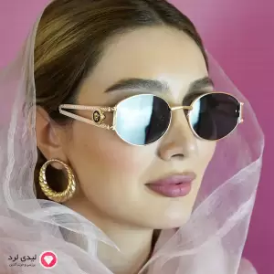 عینک افتابی زنانه دسته فلزی طرح ورساچه مشکی کد22
