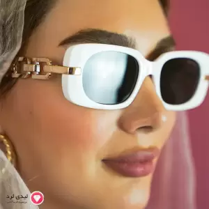 عینک افتابی زنانه دسته فلزی طرح گوچی سفید کد202