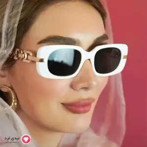عینک افتابی زنانه دسته فلزی طرح گوچی سفید کد202