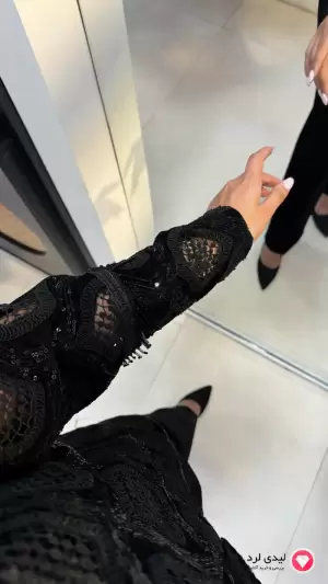 مانتو زنانه مخمل قلاب بافی طرح فرآی ماهوت مشکی