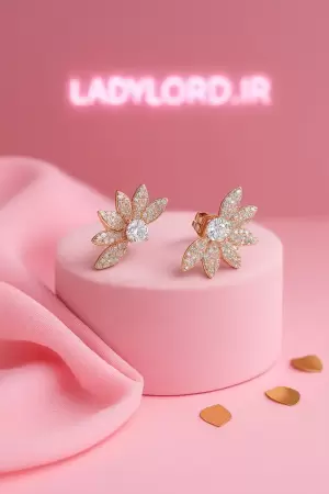 گوشواره طرح پله ای نگین دار ژوپینگ کد 26859