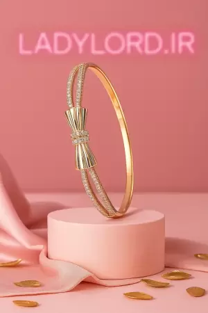 بنگل نگین دار طرح پاپیون ژوپینگ کد 5956