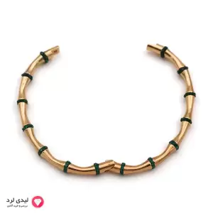 بنگل نگین دار طرح بامبو سبز