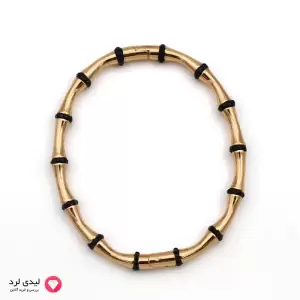 بنگل نگین دار طرح بامبو مشکی