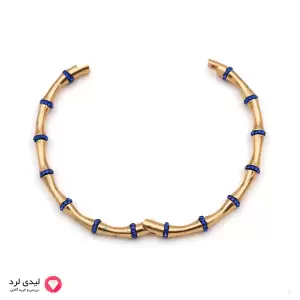 بنگل نگین دار طرح بامبو آبی