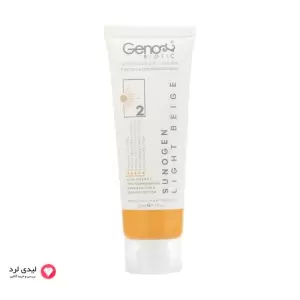 کرم ضد آفتاب ژنوبایوتیک مدل ۲ (پوست چرب) رنگ بژ روشن SPF50