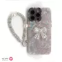 Holographic Bow Case with Charm for iPhone 16 Pro Max