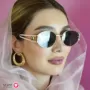Versace Black Metal Frame Oval Sunglasses for Women