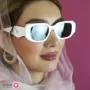 Prada Symbole White Rectangular Sunglasses for Women