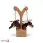 Metallic 3D Flower Drop Earrings
