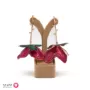 Fuchsia 3D Flower Drop Earrings