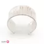 Silver Wide Cuff Bracelet with Textured Lines